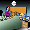 Cartoon: Still mad (small) by toons tagged arguements,still,mad,taser,barbed,wire