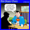 Cartoon: Superman (small) by toons tagged alcoholic,clark,kent,addictions,drinks,like,fish,super,heros