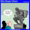 Cartoon: The Scroller (small) by toons tagged the,thinker,rodin,sculpture,art,gallerydoom,scrolling,texting,on,toilet