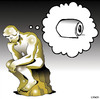 Cartoon: The Thinker (small) by toons tagged sculpture,toilet,paper,art,the,thinker