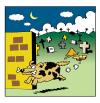 Cartoon: The tomb raider (small) by toons tagged animals,dogs,cemetary,death,bones,tomb,raider,food