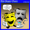 Cartoon: Theater masks (small) by toons tagged anti,depressants,theater,drugs,prescriptions,uppers,sad,unhappy