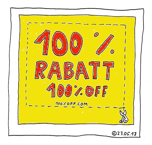 Cartoon: !00 Rabatt (medium) by Müller tagged rabatt,copon