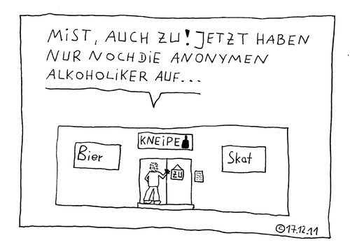 Cartoon: Auch zu! (medium) by Müller tagged kneipe,bar,kneipenssterben,bier,skat