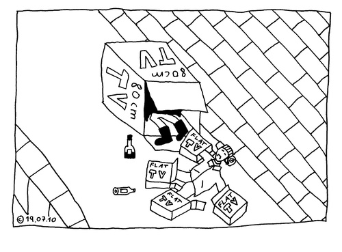Cartoon: Chlochards in Paris (medium) by Müller tagged chlochards,paris,obdachlose,bildschirmdiagonale,monitor