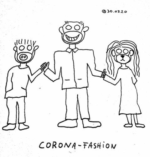 Cartoon: Corona-Fashion (medium) by Müller tagged corona,fashion
