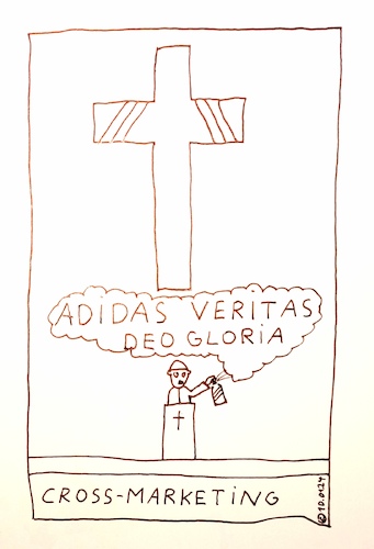 Cartoon: CROSS-MARKETING (medium) by Müller tagged adidas,deo
