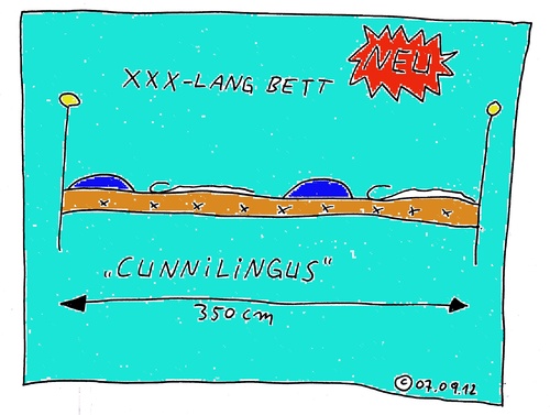Cartoon: Cunnilingus (medium) by Müller tagged bett,bed
