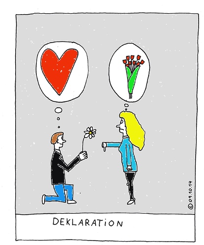 Cartoon: Deklaration (medium) by Müller tagged liebe,love,blume,flower