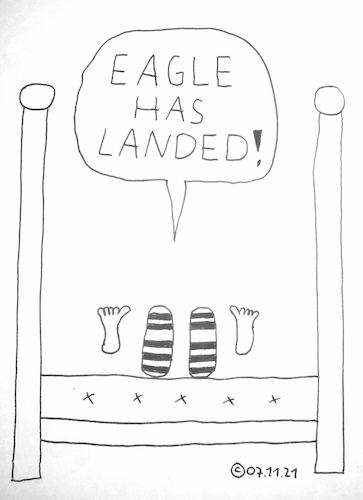 Cartoon: Eagle has landed (medium) by Müller tagged imbett,apollo11,armstrong