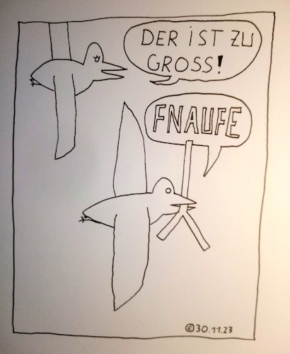 Cartoon: FNAUFE (medium) by Müller tagged vögel,ast