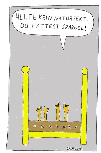 Cartoon: Im Bett 26 (medium) by Müller tagged spargel,asparagus,natursekt,goldenshower