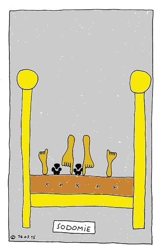 Cartoon: Im Bett 45 (medium) by Müller tagged imbett,inbed,mann,frau,tier,man,woman,animal,sodomie