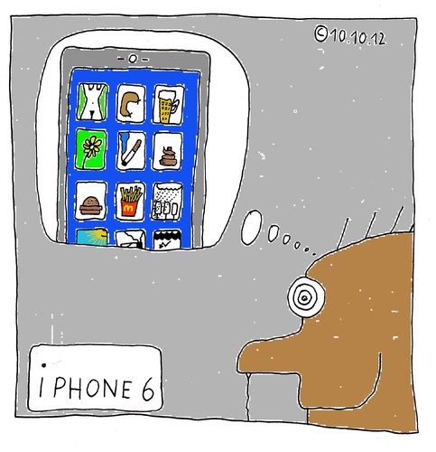 Cartoon: IPHONE 6 (medium) by Müller tagged iphone,iphone6,handy,mobilephone