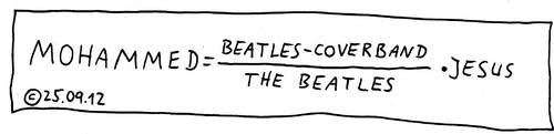 Cartoon: Mathematik (medium) by Müller tagged mohammed,thebeatles,beatlescoverband,jesus