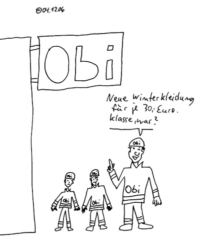 Cartoon: Neue Winterkleidung (medium) by Müller tagged winterkleidung,markenware