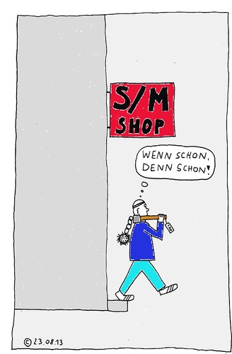 Cartoon: SM-Shop (medium) by Müller tagged sm,sadomaso,smshop