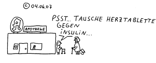 Cartoon: Tausch (medium) by Müller tagged medikamente,apotheke