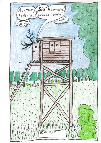 Cartoon: Tiere des Waldes (medium) by Müller tagged hirsch,tiere,wald,jagd