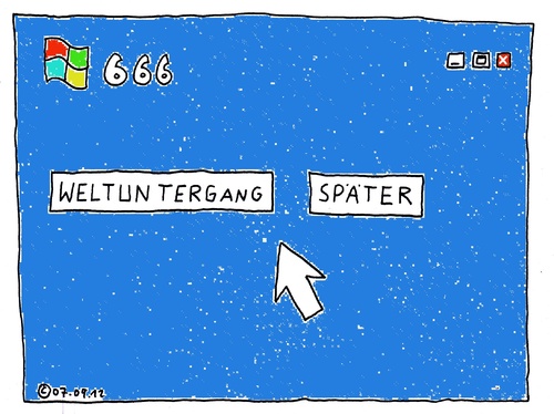 Cartoon: WINDOWS 666 (medium) by Müller tagged windows,666,weltuntergang,doomsday