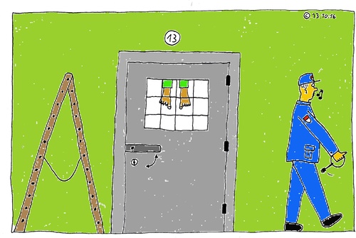 Cartoon: Zelle 13 (medium) by Müller tagged haft,zelle,suizid,suicide,prison