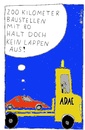 Cartoon: 200 Km Baustellen (small) by Müller tagged baustellen,adac,sportwagen,lappen,fahrerlaubnis,führerschein