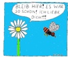 Cartoon: Bleib hier (small) by Müller tagged sex,blume,biene,flower,bee,liebe,love