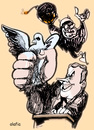 Cartoon: la colombe de paix (small) by alafia47 tagged alafia,moyen,orient,la,guerre