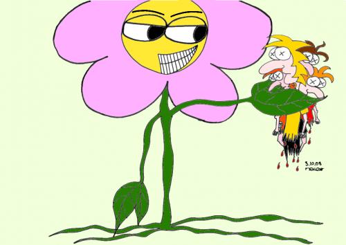Cartoon: Rache III - Flowerpower (medium) by naLe tagged rache,revenge,blume,blumenstrauß,flower,flowerpower,böse,bad,blut,blood,menschenstrauß