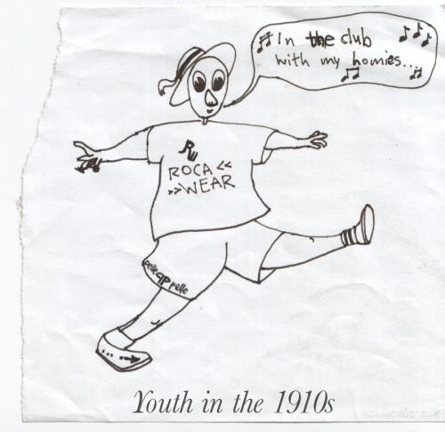 Cartoon: Youth in the 1910s (medium) by prinzparadox tagged youth,music,usher,hip,hop,hiphop,teenager,history,kids,children,rebel,childhood