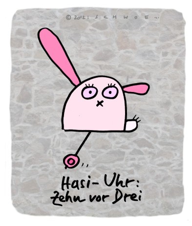 Cartoon: Hasi 22 (medium) by schwoe tagged hasi,hase,uhr,zeit