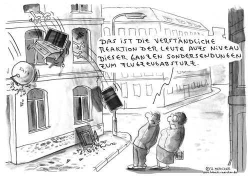 Cartoon: Niveau (medium) by H Mercker tagged aktuell,berichterstattung,flugzeugabsturz,germanwings,medien,niveau,aktuell,berichterstattung,flugzeugabsturz,germanwings,medien,niveau