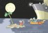Cartoon: One minute please (small) by Luiso tagged moon