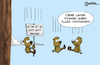 Cartoon: Unten ... (small) by Mangkor tagged lemminge,linke,cartoon,humor,tierwelt