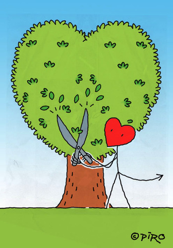 Cartoon: 100 Ways To Say I Love You No. 2 (medium) by piro tagged love,lovedevil,tree,heart