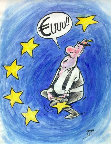 Cartoon: first step in europe (medium) by bekesijoe tagged cartoon,,eu,europa,europäische union,beitritt,euro,geld,schlechter start,schmerz,stern,fehltritt,kondition,voraussetzung,ungarn