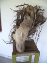 Cartoon: facewood (small) by necmi oguzer tagged wood,sculpture,statuette,women,holzsculpture