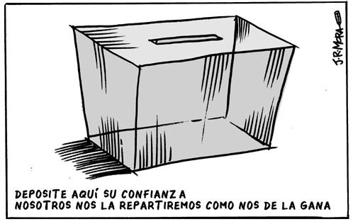 Cartoon: Confianza politica (medium) by jrmora tagged politica,elecciones,voto,confianza