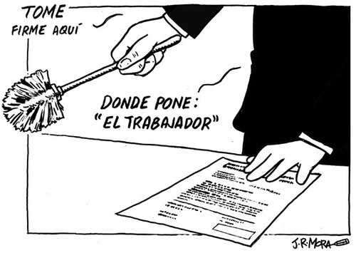 Cartoon: Contratos temporales (medium) by jrmora tagged temporal,contrato,spain