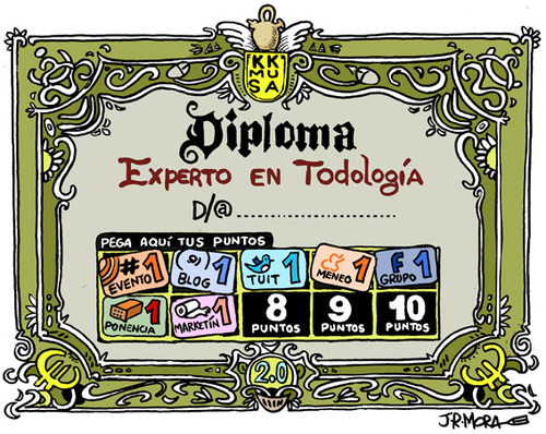 Cartoon: Diploma de experto (medium) by jrmora tagged diploma,experto,guru,internet