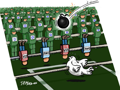 Cartoon: Futbolin israeli (medium) by jrmora tagged israel,palestina,gaza,conflicto,ejercito