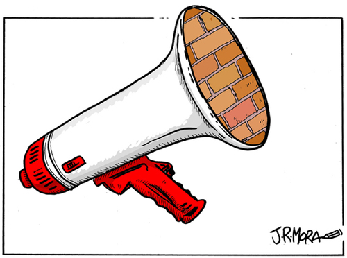 Cartoon: Libertad de expresion (medium) by jrmora tagged expresion,libertad,derechos