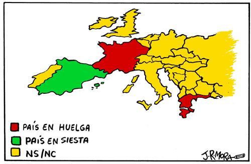 Cartoon: Mapa de movilizaciones de Europa (medium) by jrmora tagged europa,crisis,movilizaciones,manifestaciones,de