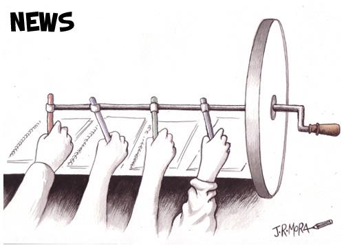 Cartoon: News (medium) by jrmora tagged news,newspaper,manipulation,
