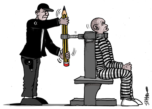 Cartoon: Persecucion a dibujantes (medium) by jrmora tagged amenazas,south,park,dibujantes,censura