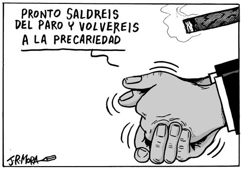 Cartoon: Precariedad y paro (medium) by jrmora tagged paro,desempleo,trabajo,parados,spain