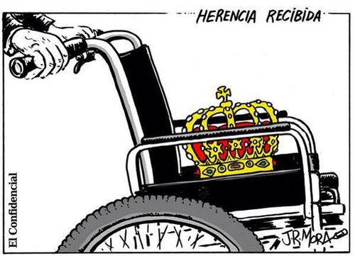 Cartoon: Rey Spain abdica (medium) by jrmora tagged monarquia,rey,juan,carlos,felipe