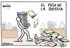 Cartoon: El peso de la justicia (small) by jrmora tagged juicio,justicia,spain