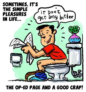 Cartoon: simple pleasures (medium) by monsterzero tagged toilet,newspaper,happy,