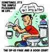 Cartoon: simple pleasures (small) by monsterzero tagged toilet,newspaper,happy,
